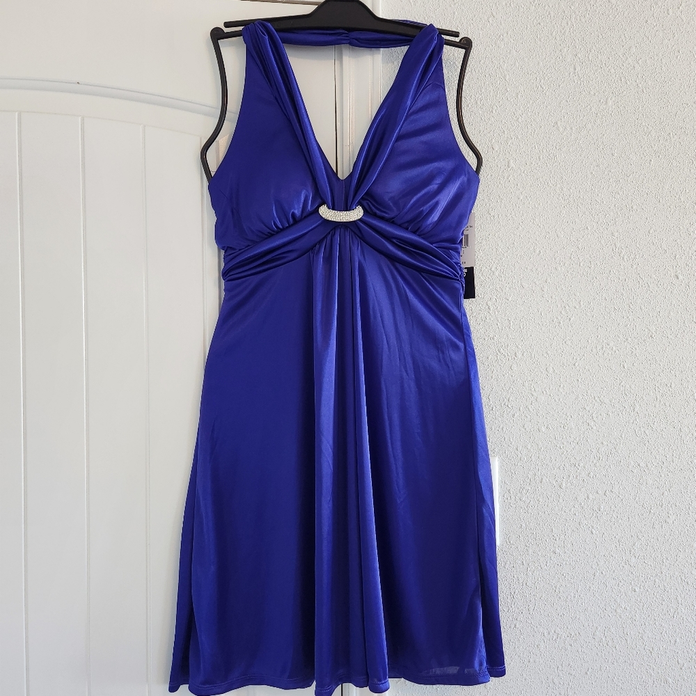 My Michelle Halter Silk Purple Prom Party Dress Size Small